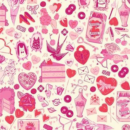 Love All Around Fabric by AGF Studio - Valentine's Day Collection - Premium Cotton