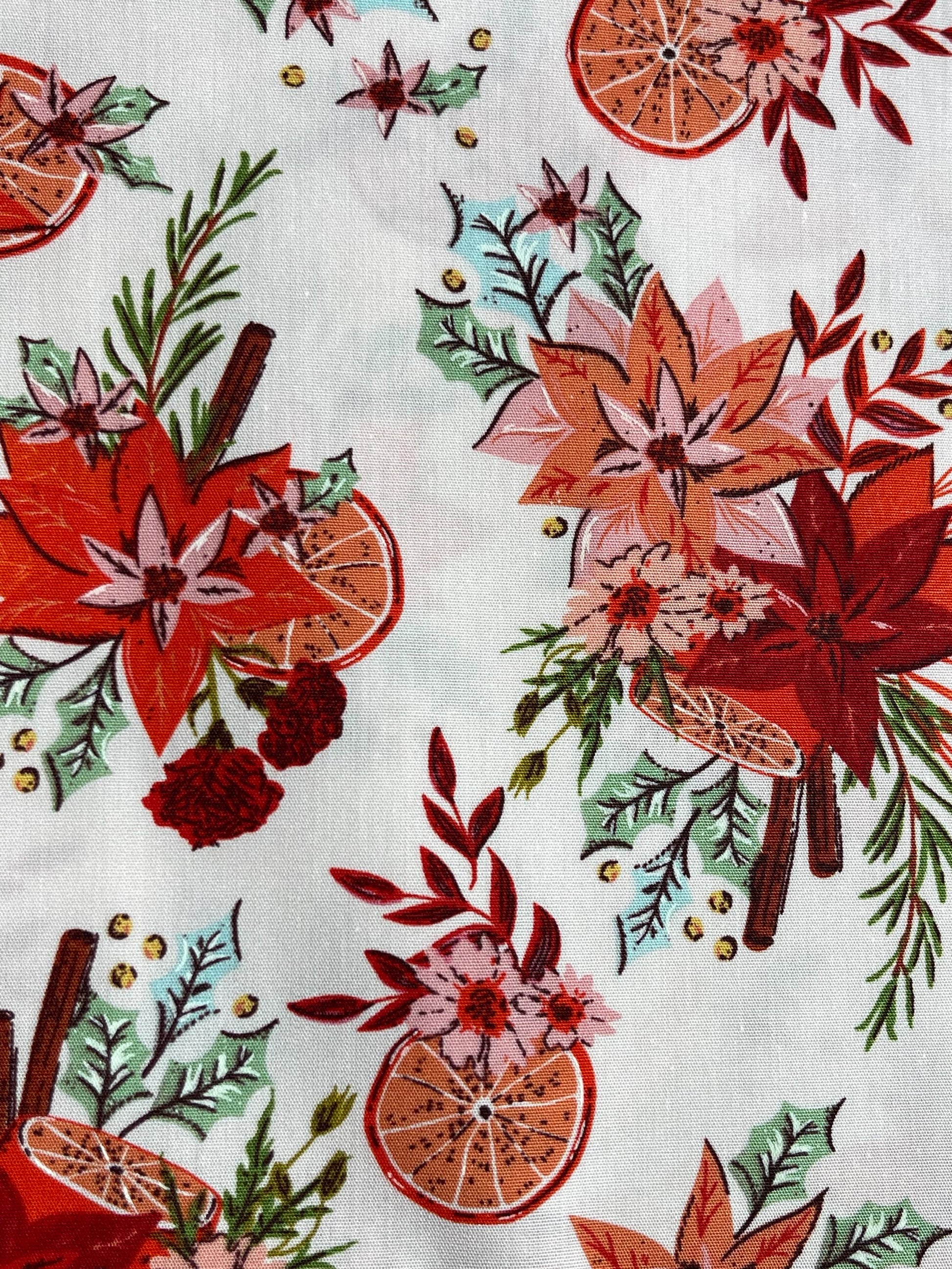 Yuletide Blossoms Fabric by AGF Studio - Christmas in the Cabin Collection - 100% Premium Cotton