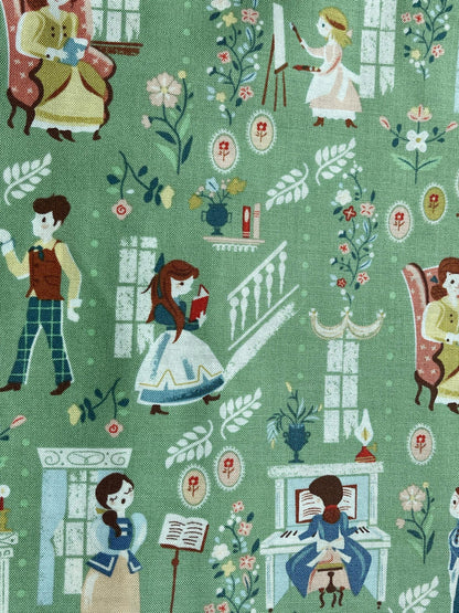 Little Women In Green - Cotton Fabric - Belle - Fabric By The Yard - Little Women Collection - Riley Blake Designs