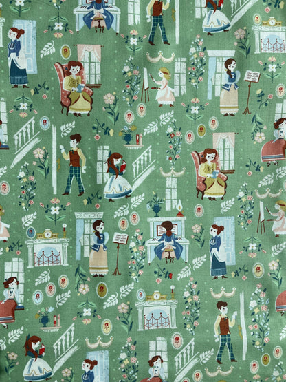 Little Women In Green - Cotton Fabric - Belle - Fabric By The Yard - Little Women Collection - Riley Blake Designs