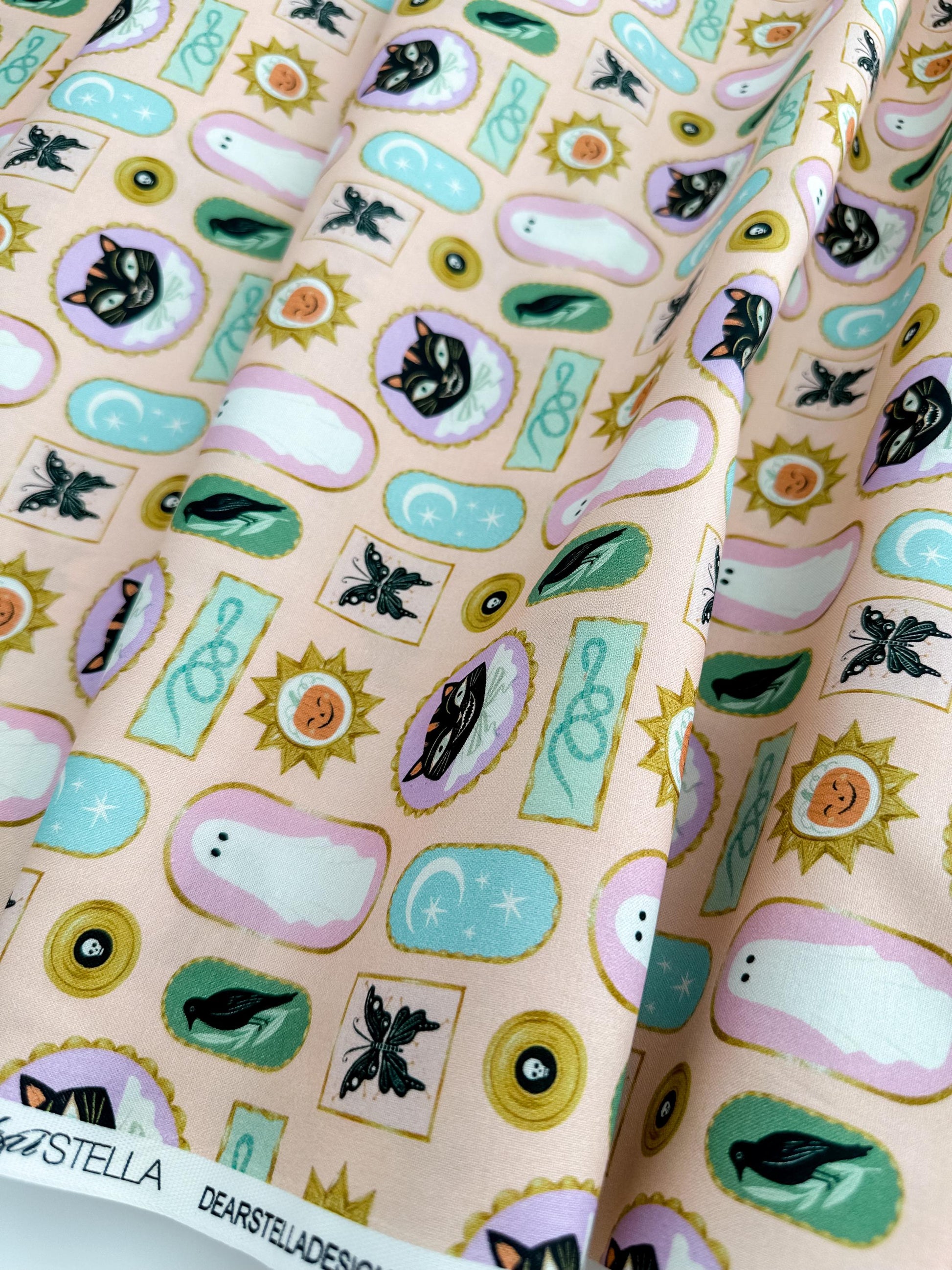 Spooky Flames In Blush - Halloween - Dear Stella - Cotton Fabric By The Yard