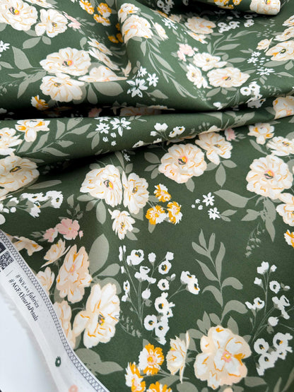 Garden Sonnet Dusk Fabric by AGF Studio - A Year in Petals Collection - 100% Premium Cotton