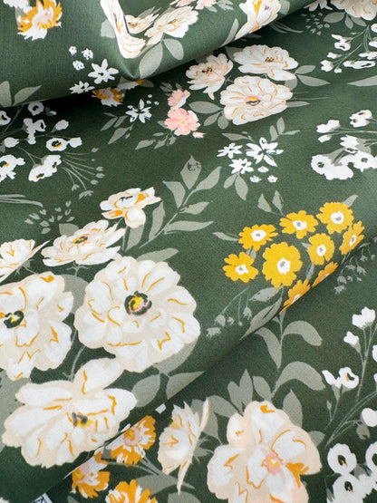 Garden Sonnet Dusk Fabric by AGF Studio - A Year in Petals Collection - 100% Premium Cotton