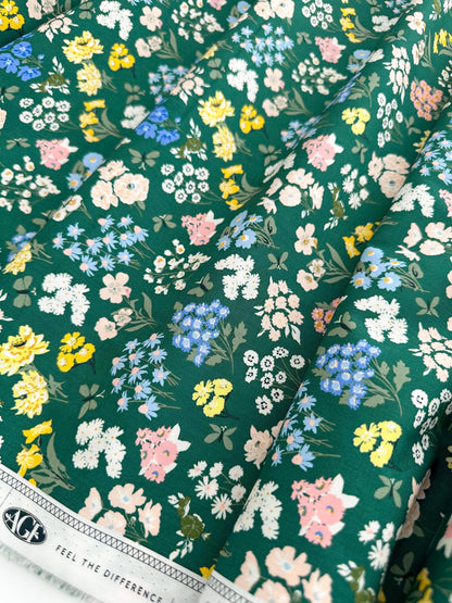 Bountiful Garden Night Fabric by AGF Studio - A Year in Petals Collection - 100% Premium Cotton