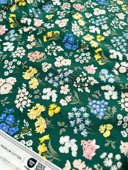 Bountiful Garden Night Fabric by AGF Studio - A Year in Petals Collection - 100% Premium Cotton
