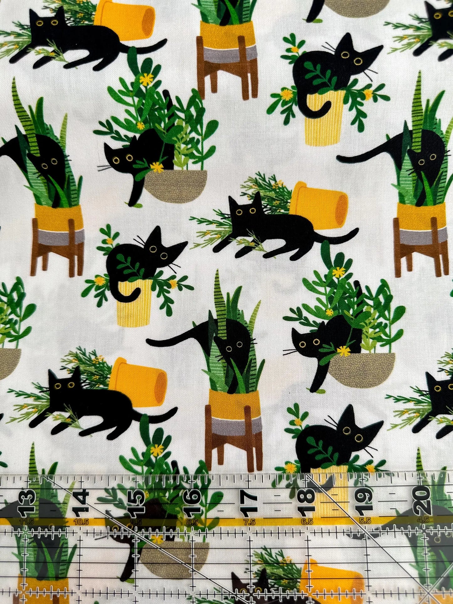 Planting Cats Fabric - Dear Stella - Botanical Garden Cotton By The Yard