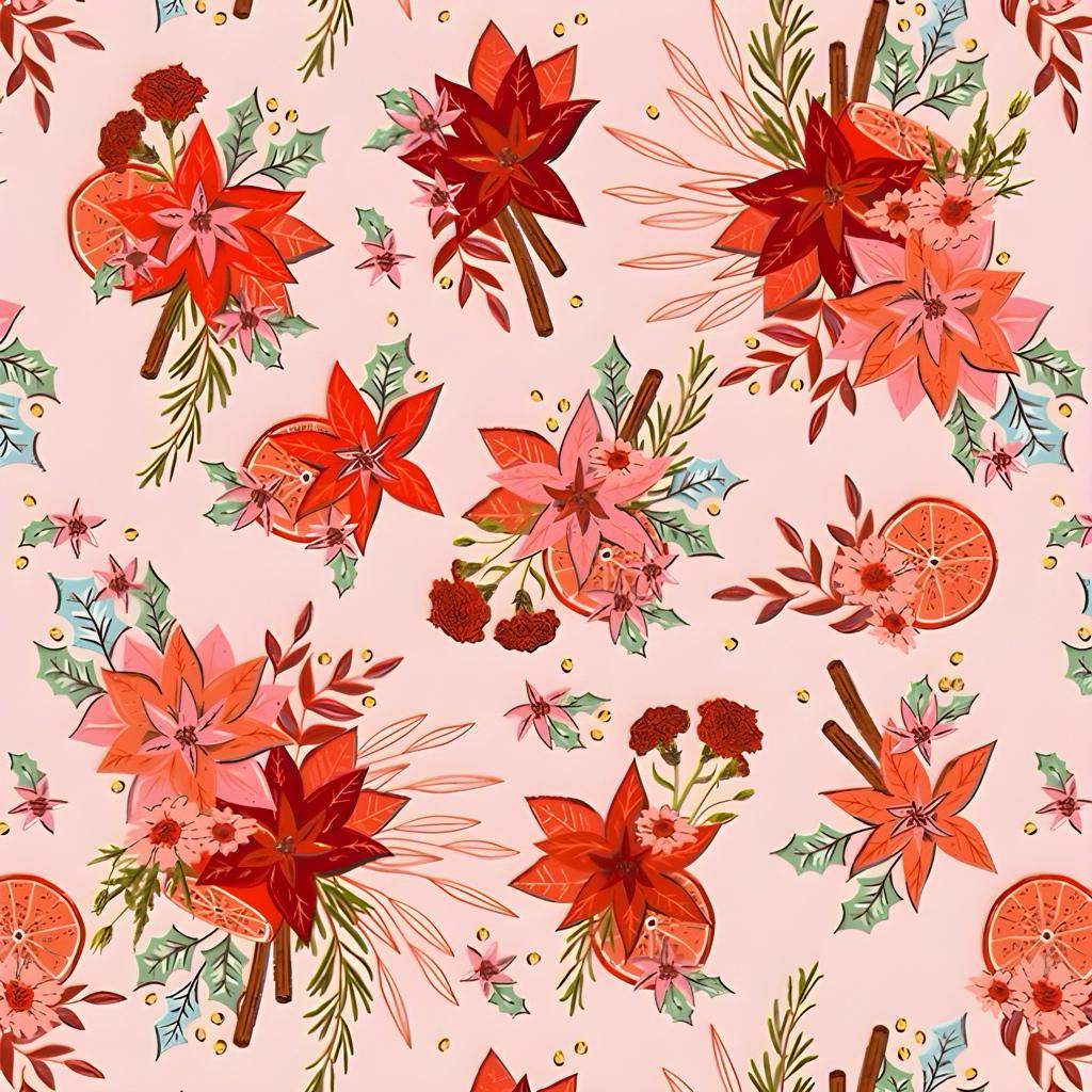 Yuletide Blossoms Fabric by AGF Studio - Christmas in the Cabin Collection - 100% Premium Cotton