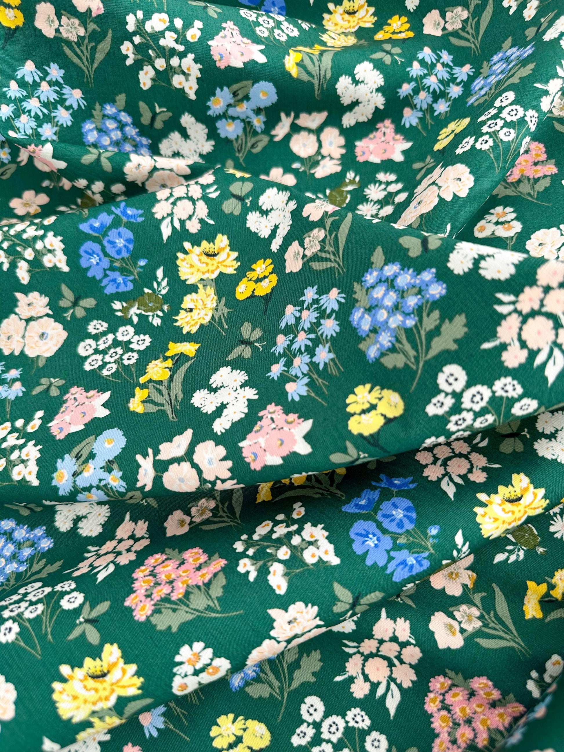 Bountiful Garden Night Fabric by AGF Studio - A Year in Petals Collection - 100% Premium Cotton