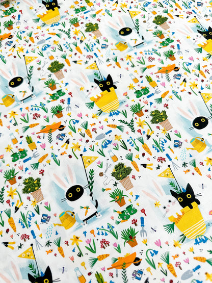 Bunny Slippers Fabric - By Dear Stella - Sweet Purrennials Collection - Cotton By The Yard