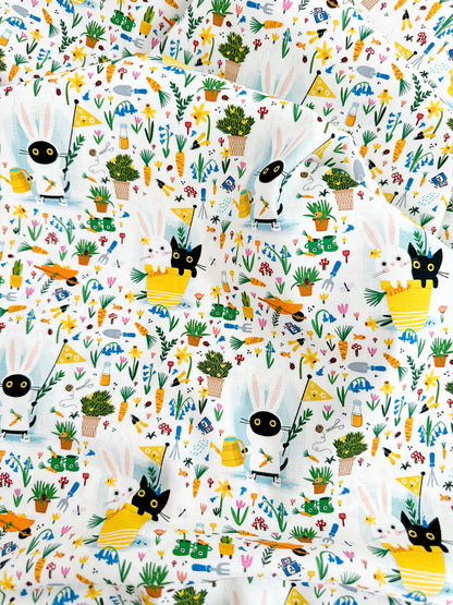 Bunny Slippers Fabric - By Dear Stella - Sweet Purrennials Collection - Cotton By The Yard