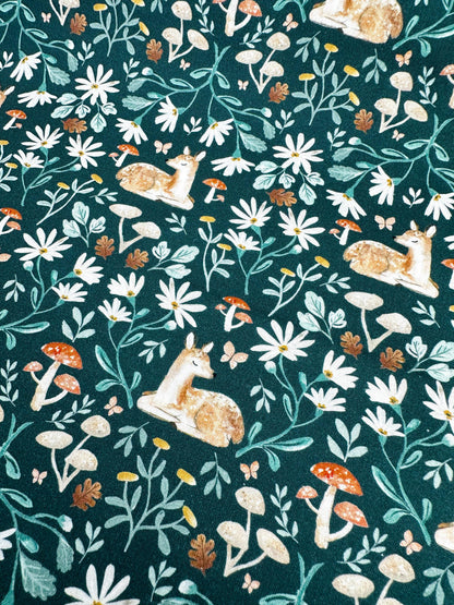Sleepy Fawn Fabric - By Dear Stella - Willow Collection - Cotton By The Yard - Animal Print