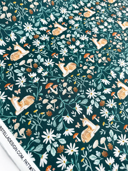 Sleepy Fawn Fabric - By Dear Stella - Willow Collection - Cotton By The Yard - Animal Print