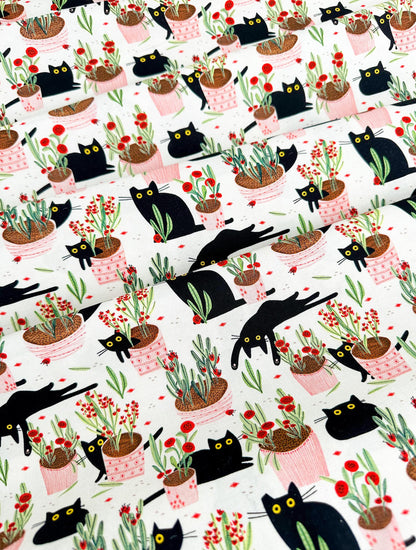 Amewsing Fabric - By Dear Stella - Sweet Purrennials Collection - Cotton By The Yard - Cat Print