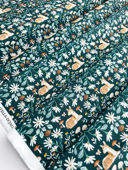 Sleepy Fawn Fabric - By Dear Stella - Willow Collection - Cotton By The Yard - Animal Print