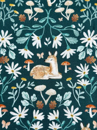 Sleepy Fawn Fabric - By Dear Stella - Willow Collection - Cotton By The Yard - Animal Print