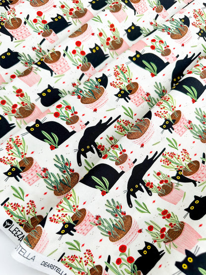 Amewsing Fabric - By Dear Stella - Sweet Purrennials Collection - Cotton By The Yard - Cat Print