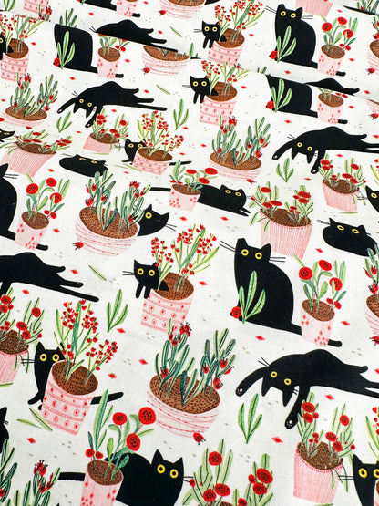 Amewsing Fabric - By Dear Stella - Sweet Purrennials Collection - Cotton By The Yard - Cat Print