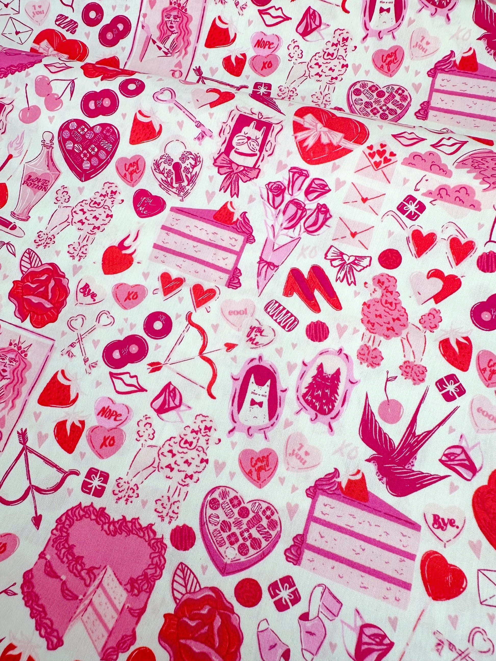 Love All Around Fabric by AGF Studio - Valentine's Day Collection - Premium Cotton