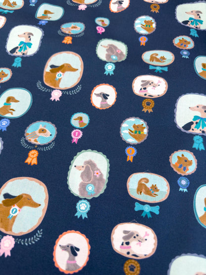 Mutts About You Fabric - By Dear Stella - Ruff Day Collection - Cotton By The Yard - Animal Floral Print