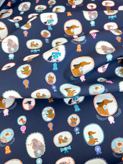 Mutts About You Fabric - By Dear Stella - Ruff Day Collection - Cotton By The Yard - Animal Floral Print