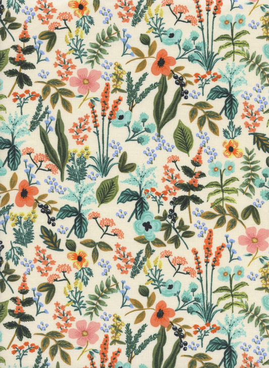 Herb Garden Fabric - Amalfi Collection - Natural Unbleached Cotton Fabric