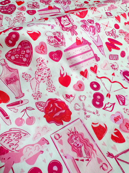 Love All Around Fabric by AGF Studio - Valentine's Day Collection - Premium Cotton