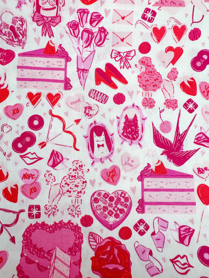 Love All Around Fabric by AGF Studio - Valentine's Day Collection - Premium Cotton