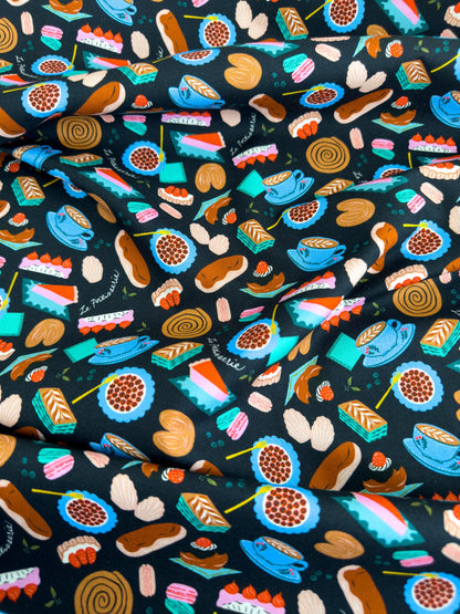 Boulangerie Fabric, By Dear Stella, Springtime In Paris Collection, Cotton By The Yard, Bakery Print