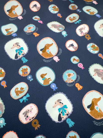 Mutts About You Fabric - By Dear Stella - Ruff Day Collection - Cotton By The Yard - Animal Floral Print