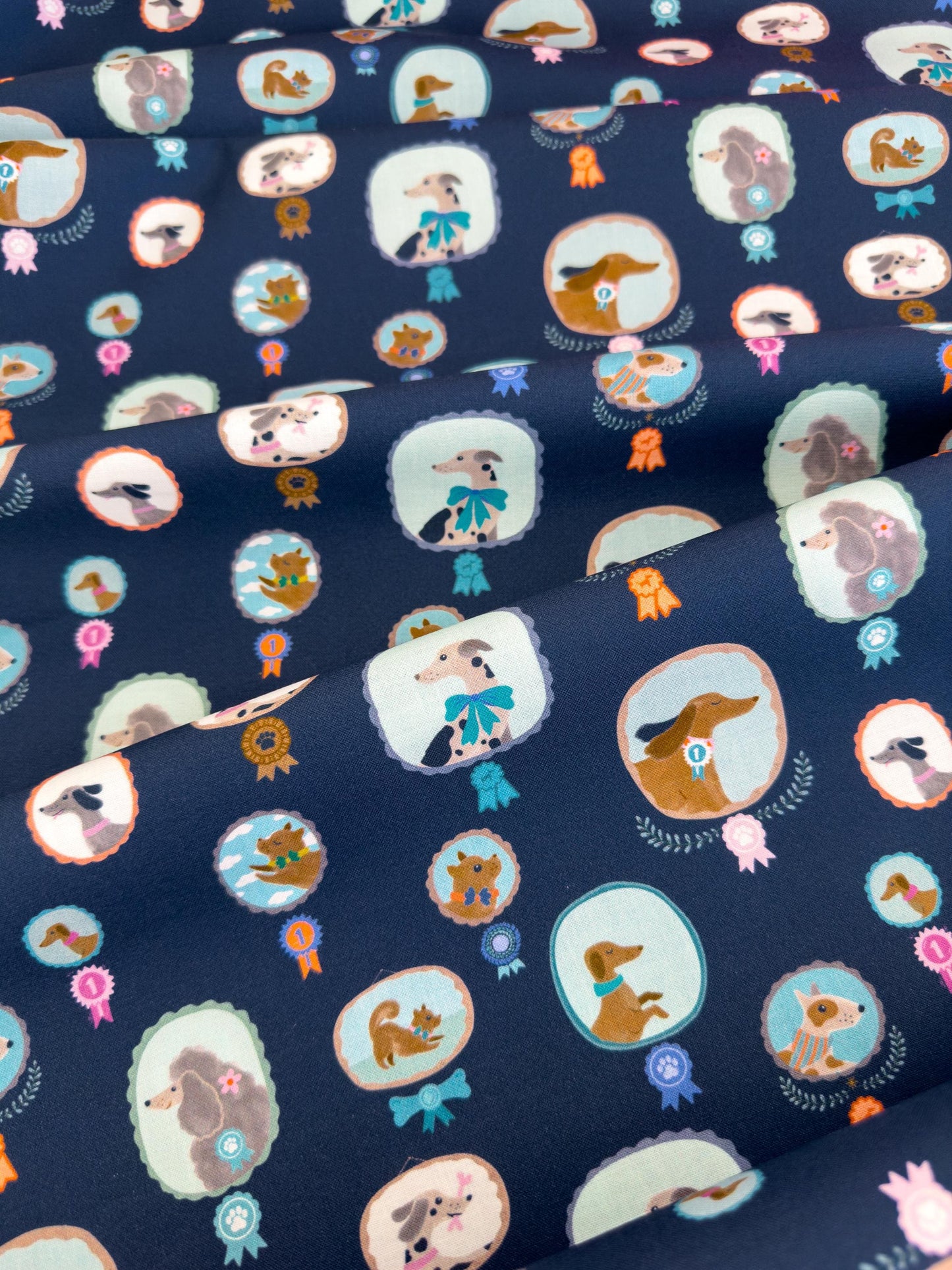 Mutts About You Fabric - By Dear Stella - Ruff Day Collection - Cotton By The Yard - Animal Floral Print