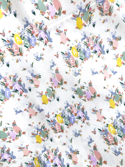 Rifle Paper Co. Hoppy Easter Fabric In Cream, Easter Collection, Cotton Yardage, Carrots, Floral Bunnies And Eggs Pattern