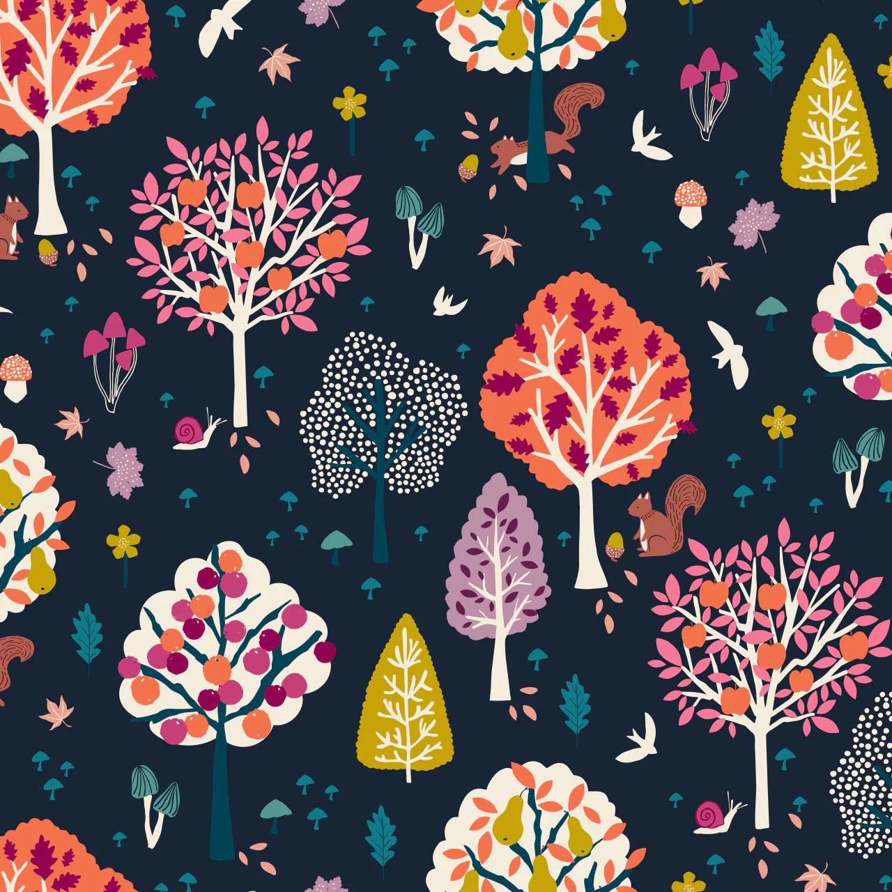 Autumn Splendor Fabric - By Dashwood Studio - Cotton Fabric By The Yard - Plant/ Mystical Forest Print