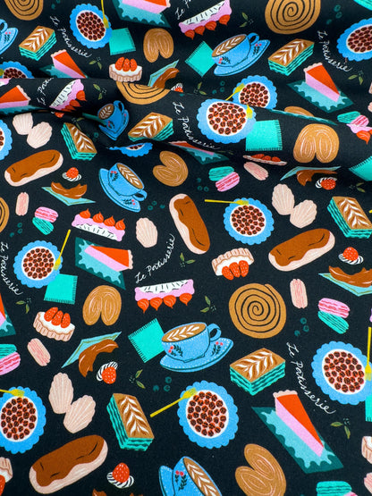 Boulangerie Fabric, By Dear Stella, Springtime In Paris Collection, Cotton By The Yard, Bakery Print