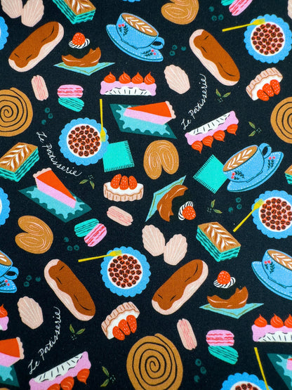 Boulangerie Fabric, By Dear Stella, Springtime In Paris Collection, Cotton By The Yard, Bakery Print