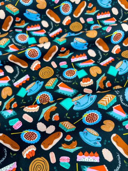 Boulangerie Fabric, By Dear Stella, Springtime In Paris Collection, Cotton By The Yard, Bakery Print