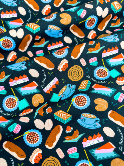 Boulangerie Fabric, By Dear Stella, Springtime In Paris Collection, Cotton By The Yard, Bakery Print
