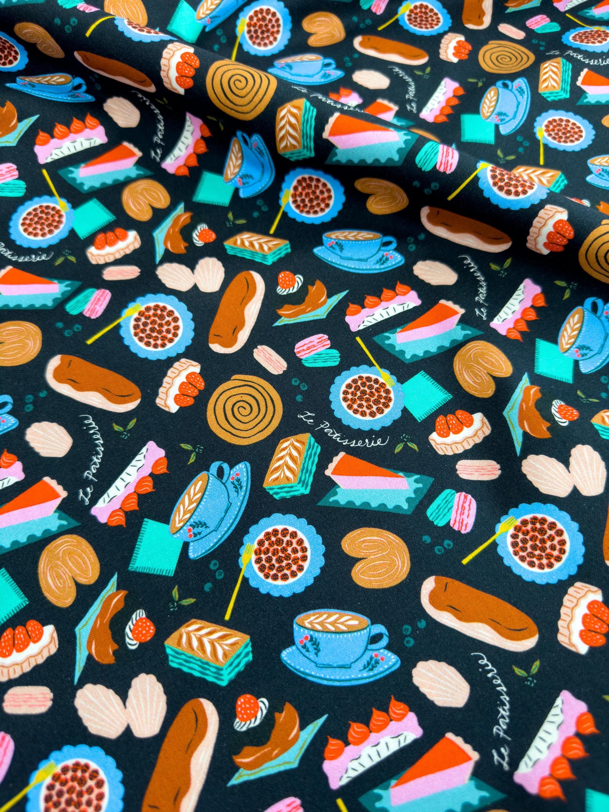Boulangerie Fabric, By Dear Stella, Springtime In Paris Collection, Cotton By The Yard, Bakery Print