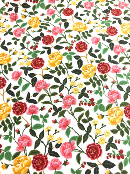 English Rose Fabric by Rifle Paper Co. – Cream Cotton Fabric | Roses Collection, Floral Quilting & Sewing Material