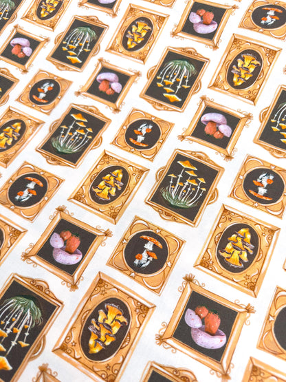 Mushroom Gallery Fabric | Dear Stella Forager Collection | Cotton Fabric by the Yard | Woodland Mushroom Print | Quilting & Sewing Material