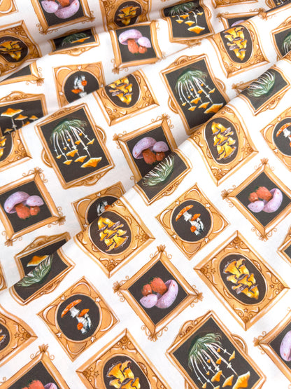 Mushroom Gallery Fabric | Dear Stella Forager Collection | Cotton Fabric by the Yard | Woodland Mushroom Print | Quilting & Sewing Material