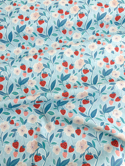 Berry Junction Fabric - By Dear Stella - Strawberry Jam Collection - Cotton By The Yard - Fruit/Floral Print