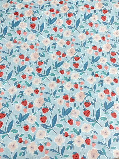 Berry Junction Fabric - By Dear Stella - Strawberry Jam Collection - Cotton By The Yard - Fruit/Floral Print