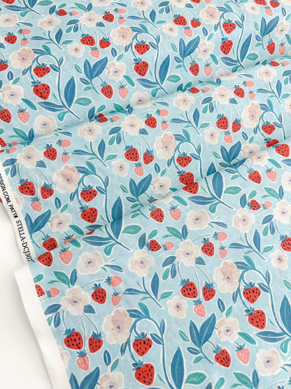 Berry Junction Fabric - By Dear Stella - Strawberry Jam Collection - Cotton By The Yard - Fruit/Floral Print