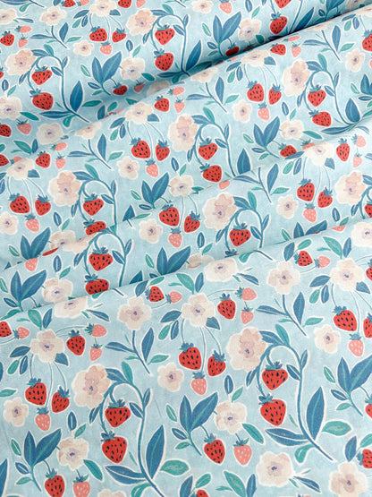 Berry Junction Fabric - By Dear Stella - Strawberry Jam Collection - Cotton By The Yard - Fruit/Floral Print