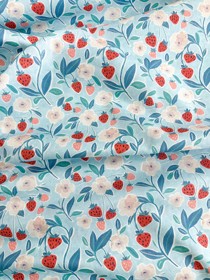 Berry Junction Fabric - By Dear Stella - Strawberry Jam Collection - Cotton By The Yard - Fruit/Floral Print