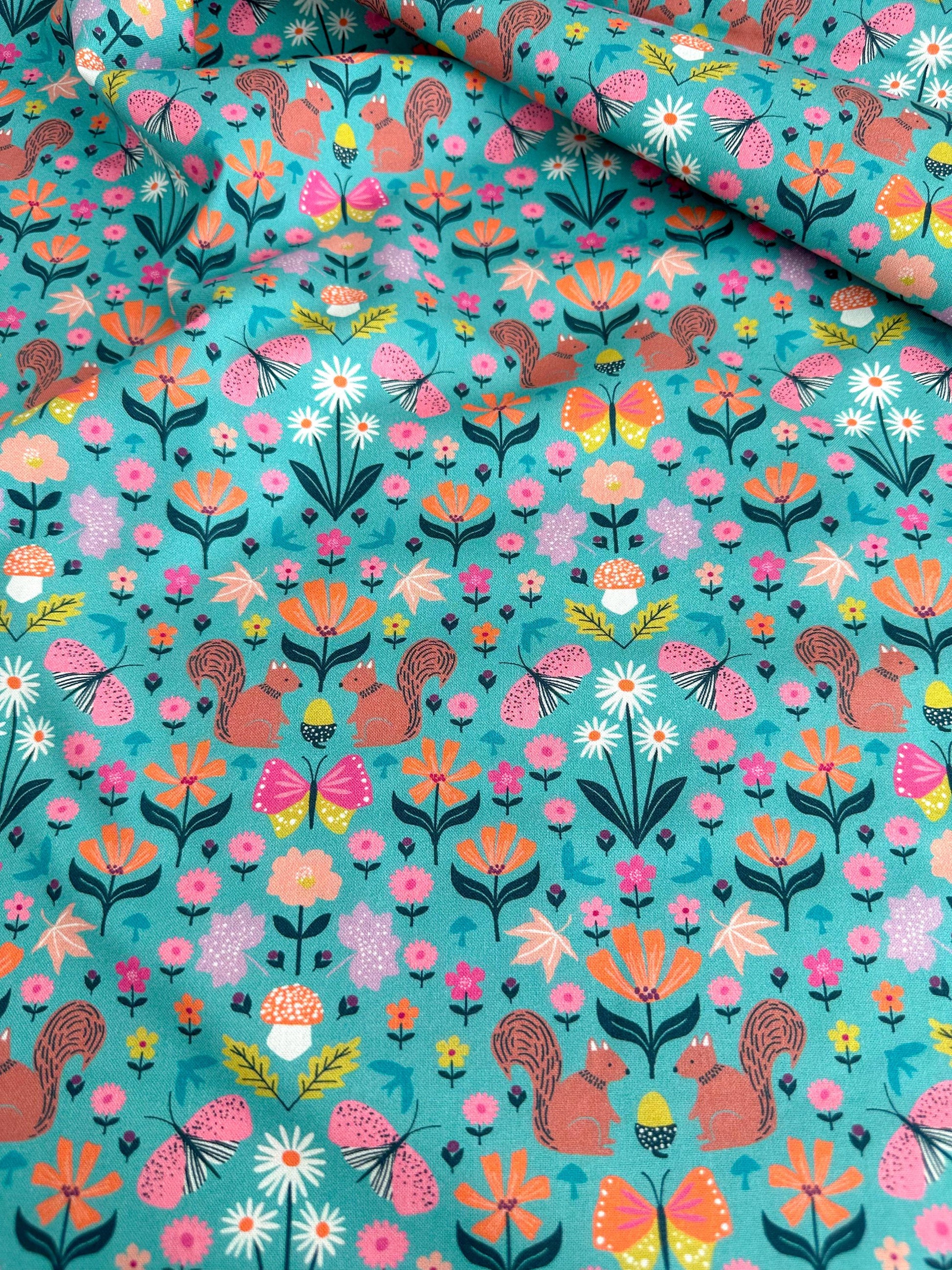 Woodland Wandering Fabric - By Dashwood Studio - Cotton Fabric By The Yard - Floral Print
