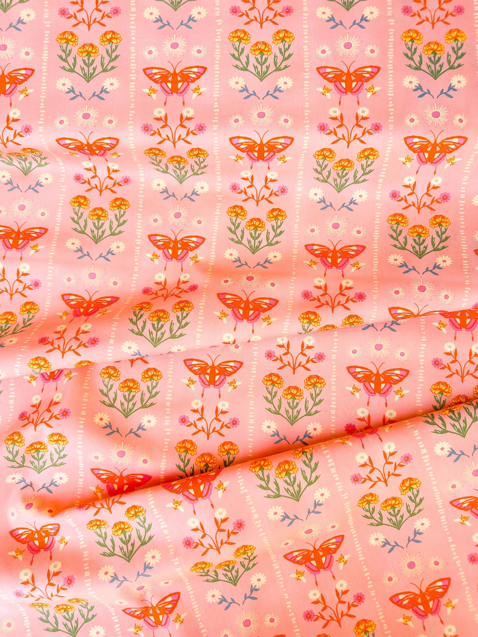 Annual Migration in Sunset, by Maureen Cracknell for Art Gallery Fabrics, 100% Premium Cotton Fabric
