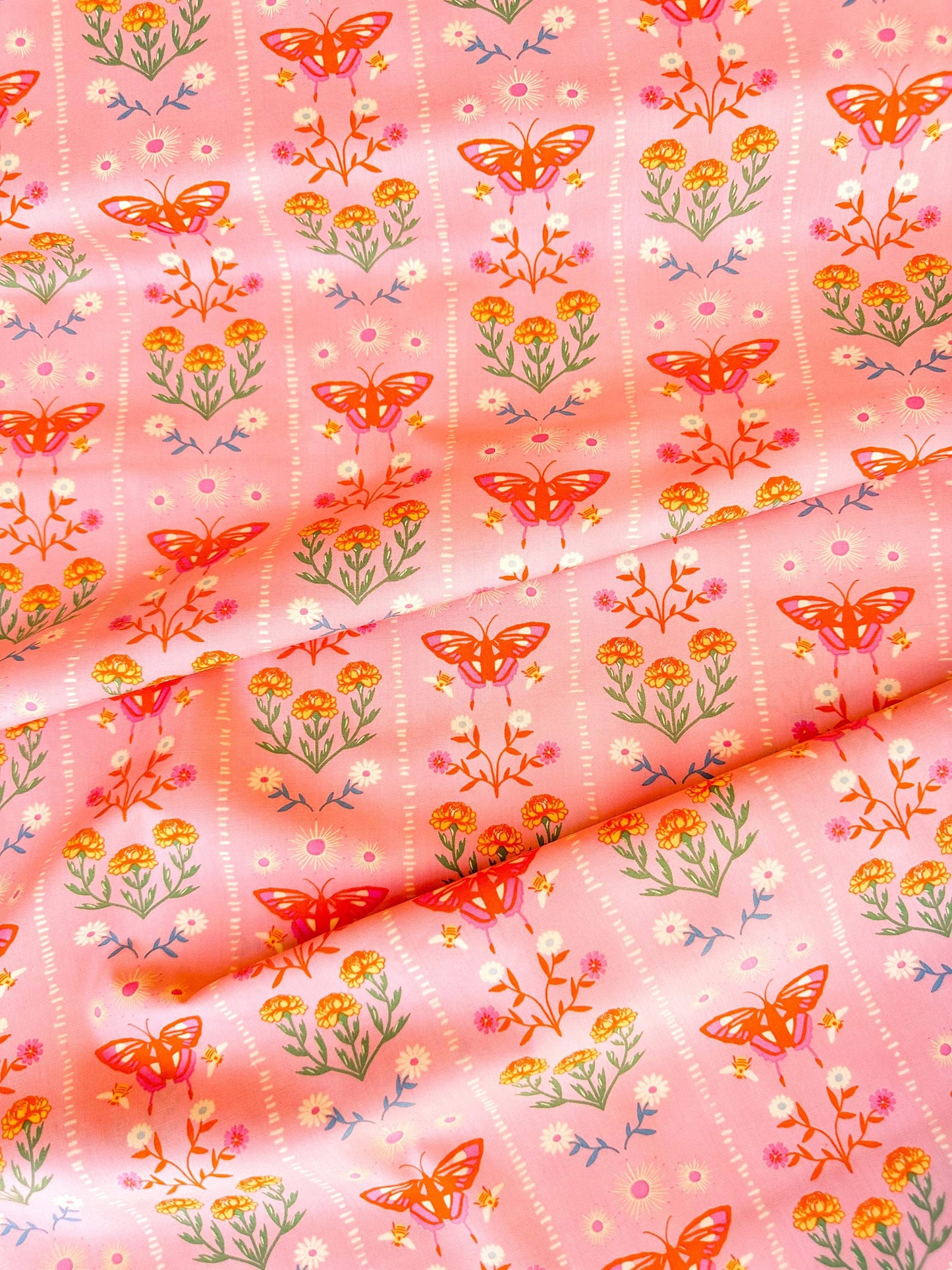 Annual Migration in Sunset, by Maureen Cracknell for Art Gallery Fabrics, 100% Premium Cotton Fabric