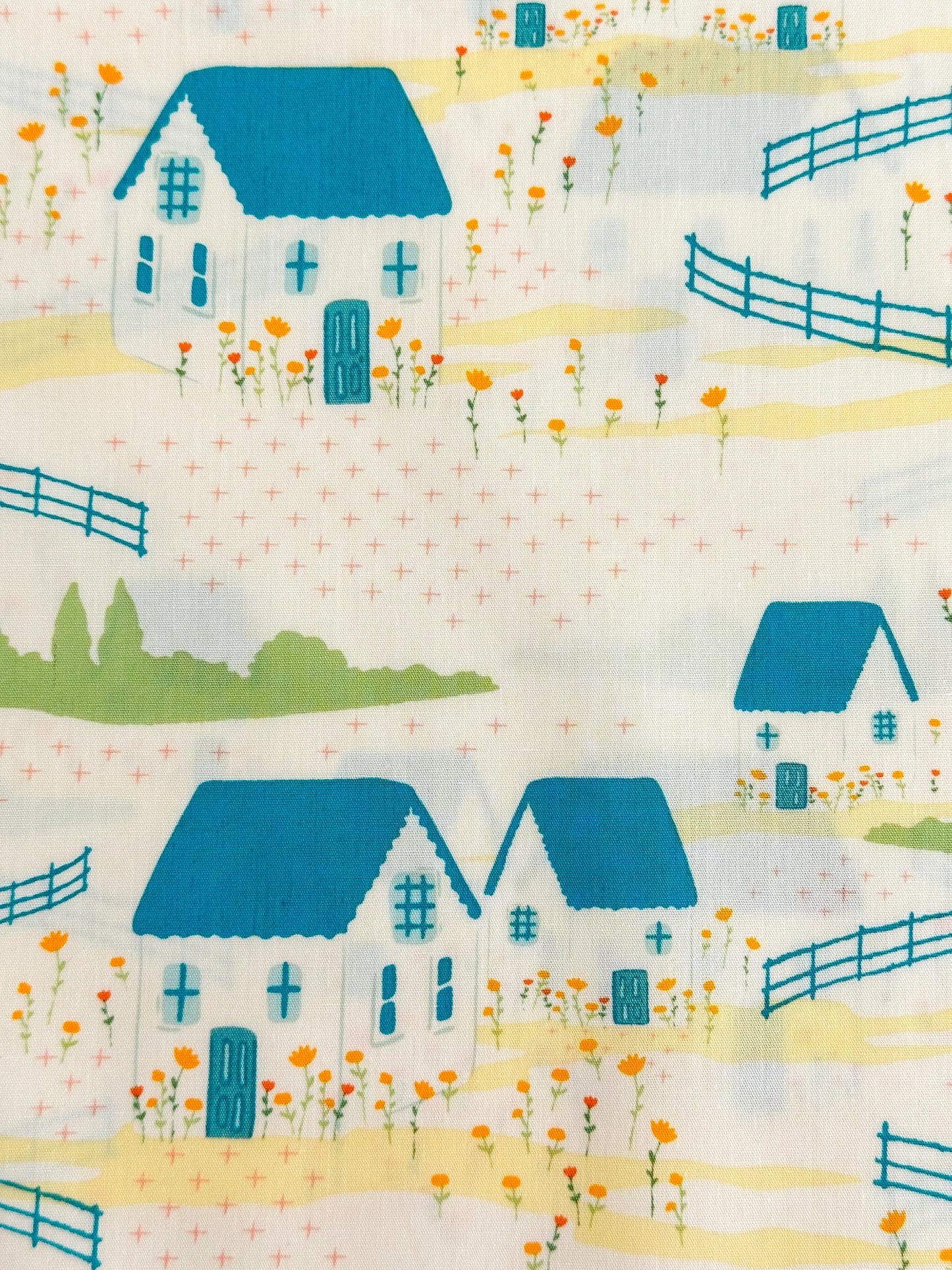 Folkhouse in Dream, by Maureen Cracknell for AGF, 100% Premium Cotton Fabric