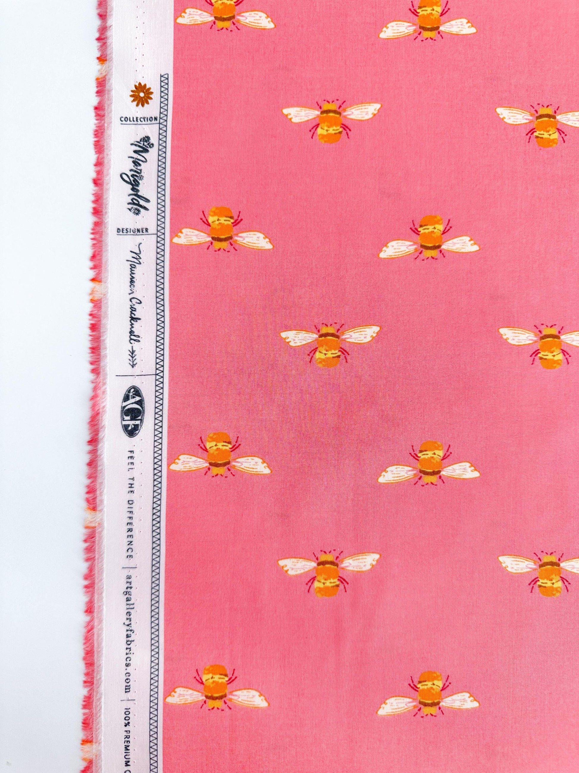 Bumble in Blush, Marigold Collection, by AGF Studio, 100% Premium Cotton Fabric